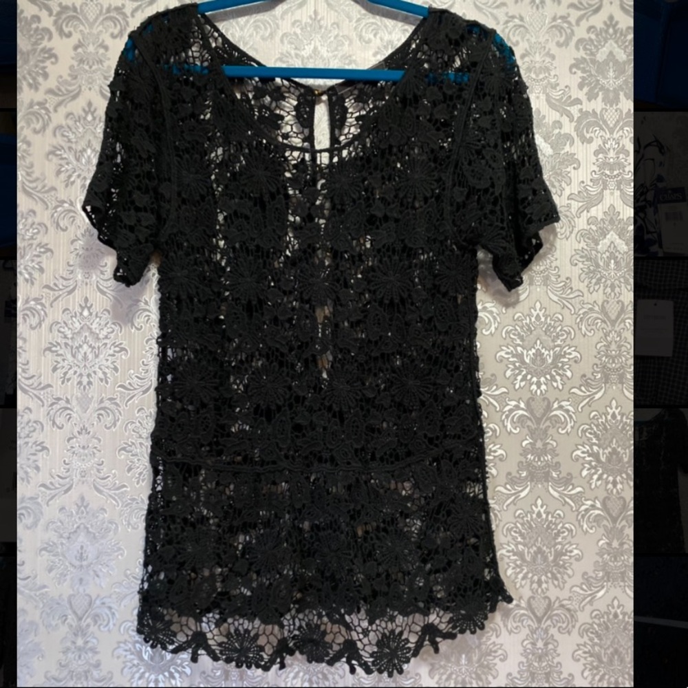Dulcie Black Crochet Top